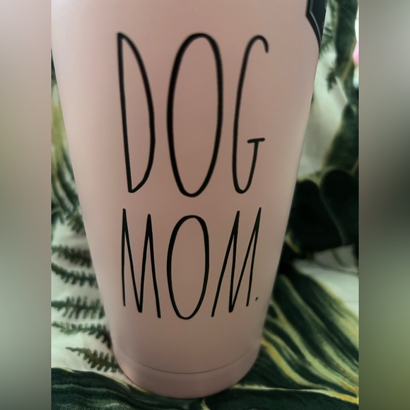 NWT Rae Dunn DOG MOM Pink Insulated Stainless Steel Tumbler Cup with Straw 17oz - Picture 3 of 6
